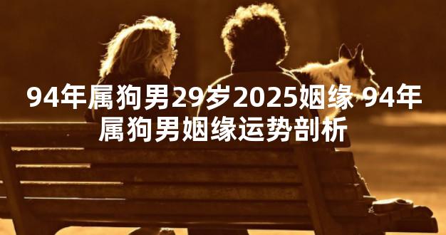 94年属狗男29岁2025姻缘 94年属狗男姻缘运势剖析